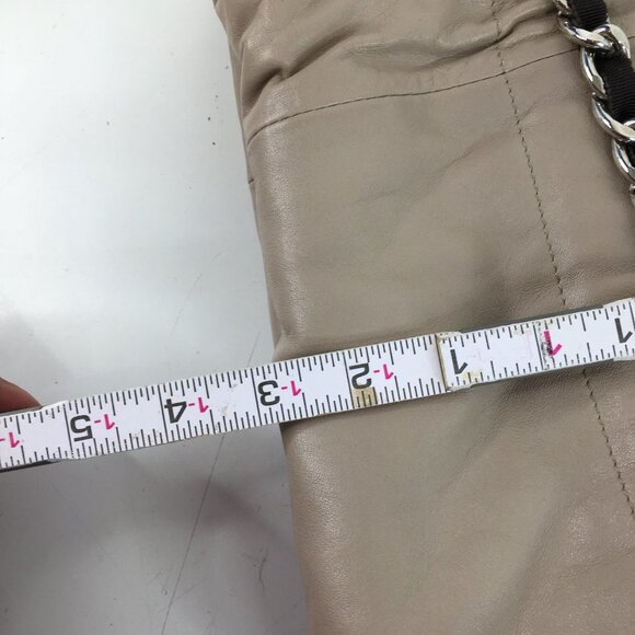 Furla Taupe Leather Tote Bag with Chain Handles - Picture 10 of 11